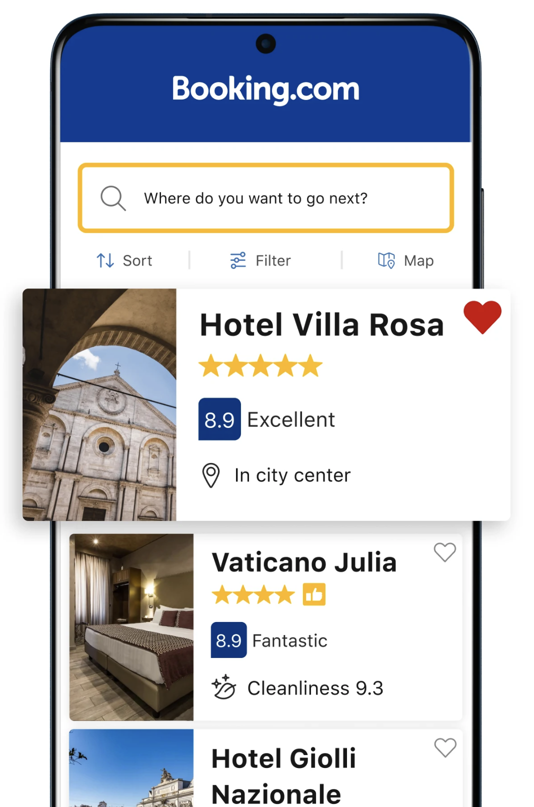 Figure 1: The Booking.com mobile app, as shown in the Google Play Store