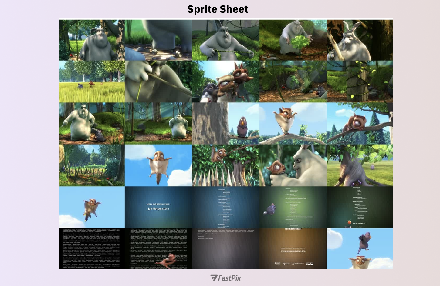 Figure 5: Example of a sprite sheet for thumbnails