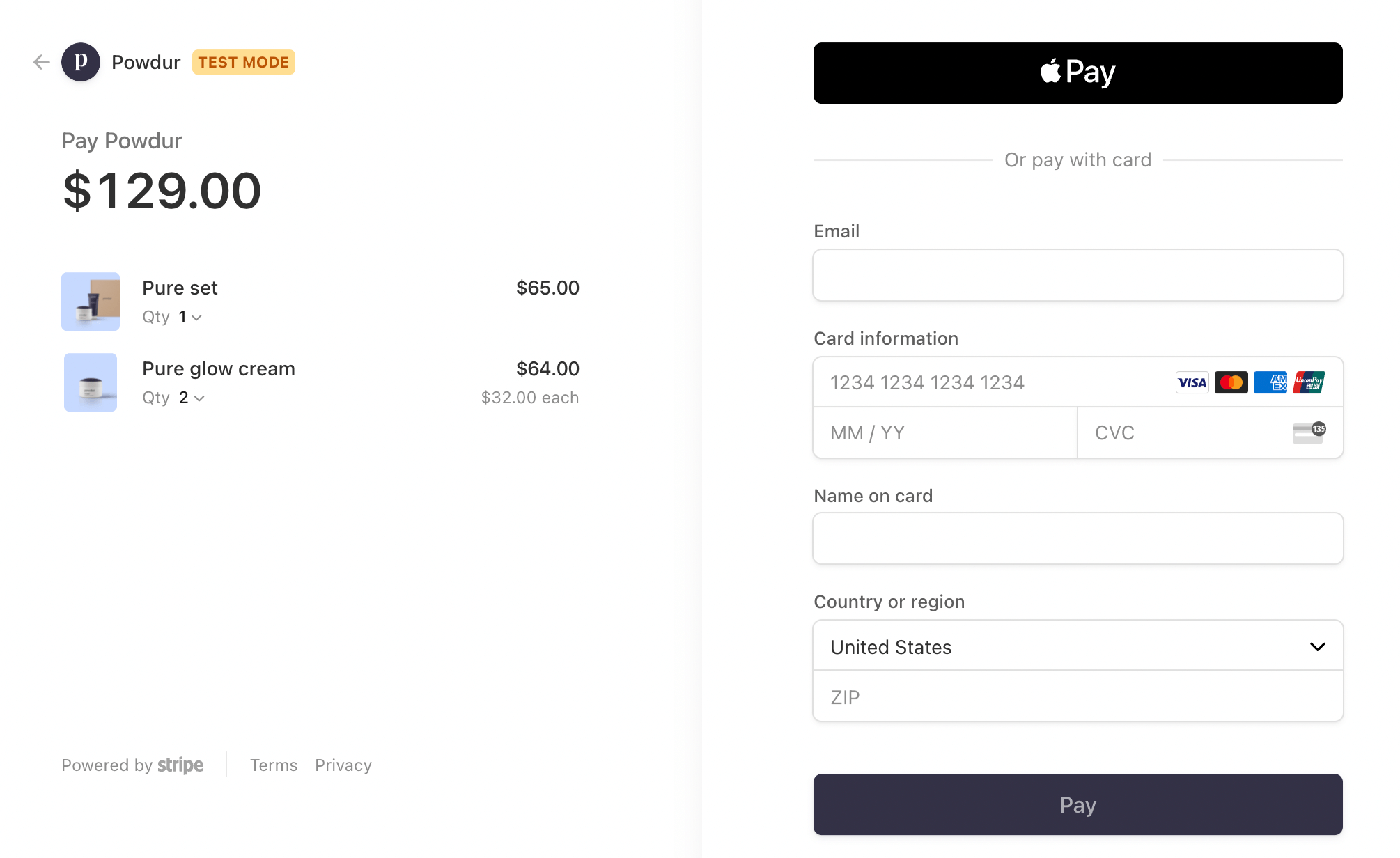 圖 5 Stripe 託管的支付頁面