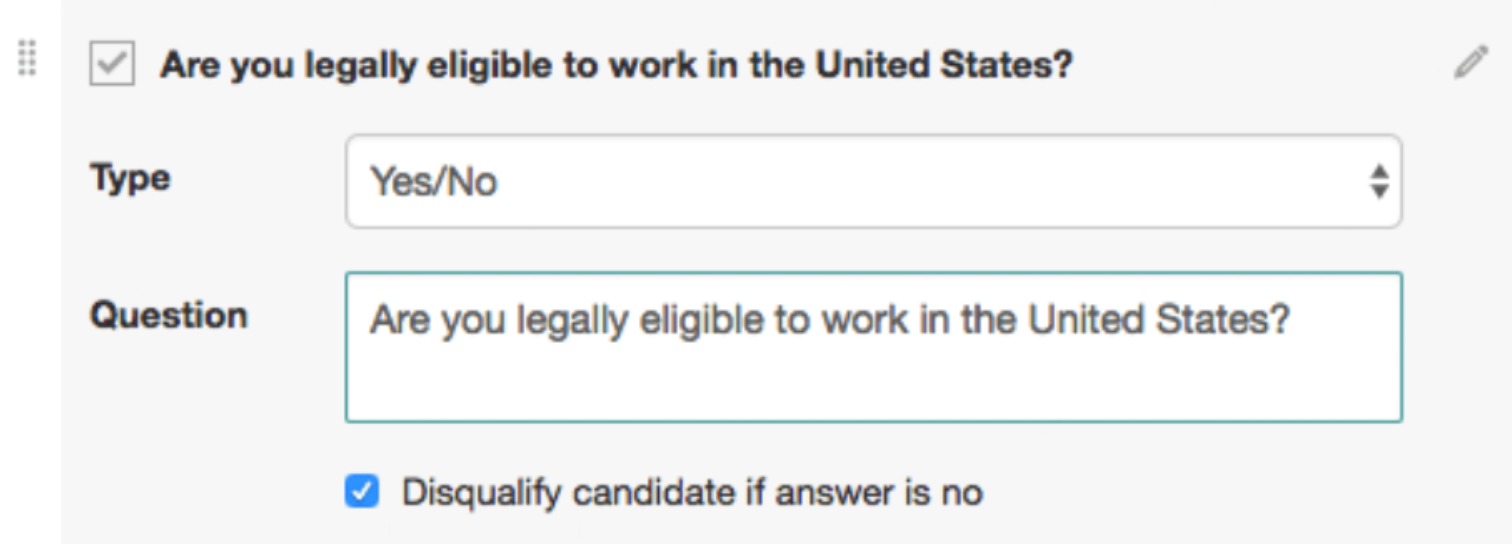 在 Workable 中設定 knockout question